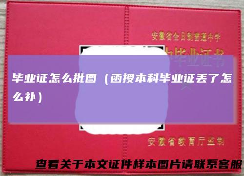 毕业证怎么批图（函授本科毕业证丢了怎么补）