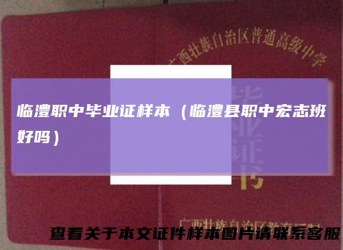 临澧职中毕业证样本（临澧县职中宏志班好吗）