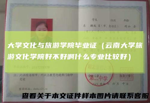大学文化与旅游学院毕业证（云南大学旅游文化学院好不好啊什么专业比较好）