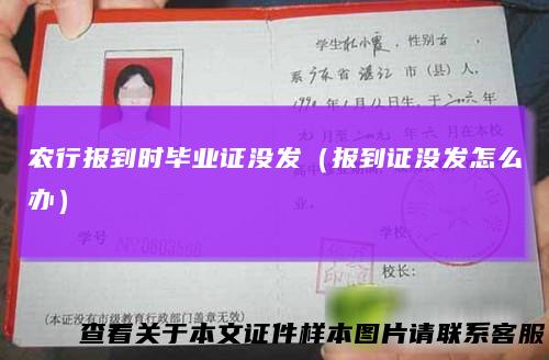 农行报到时毕业证没发（报到证没发怎么办）