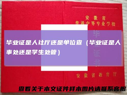 毕业证是人社厅还是单位查(毕业证是人事处还是学生处管)