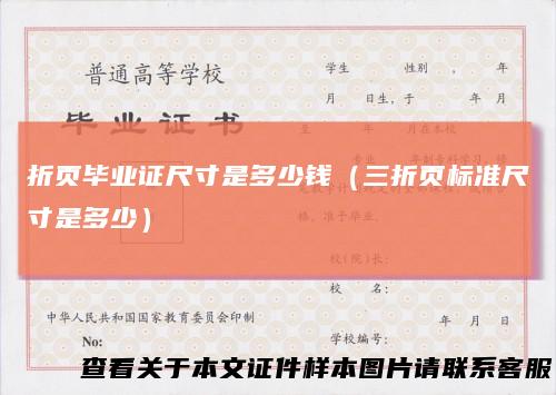 折页毕业证尺寸是多少钱（三折页标准尺寸是多少）