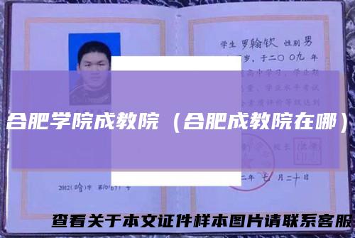 合肥学院成教院（合肥成教院在哪）
