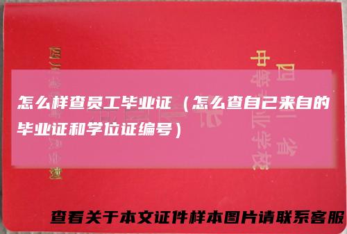 怎么样查员工毕业证(怎么查自己来自的毕业证和学位证编号)