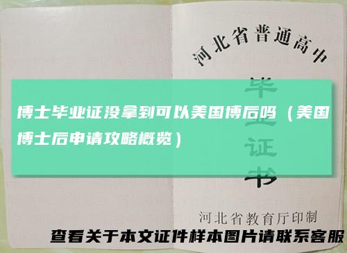 博士毕业证没拿到可以美国博后吗(美国博士后申请攻略概览)