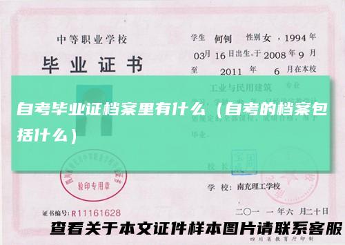 自考毕业证档案里有什么(自考的档案包括什么)