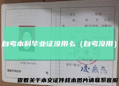 自考本科毕业证没用么（自考没用）