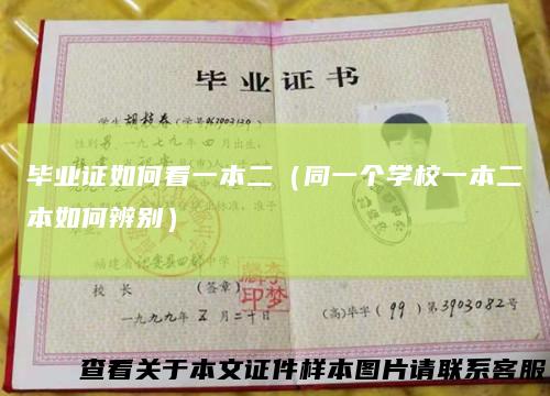 毕业证如何看一本二(同一个学校一本二本如何辨别)