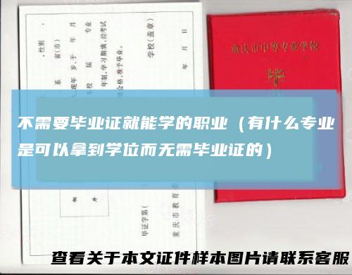 不需要毕业证就能学的职业（有什么专业是可以拿到学位而无需毕业证的）
