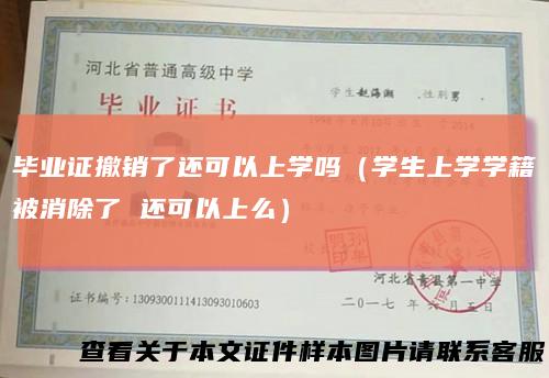 毕业证撤销了还可以上学吗（学生上学学籍被消除了还可以上么）