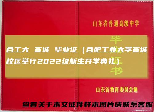 合工大宣城毕业证(合肥工业大学宣城校区举行2022级新生开学典礼)