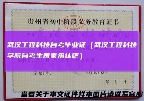 武汉工程科技自考毕业证（武汉工程科技学院自考生国家承认吧）