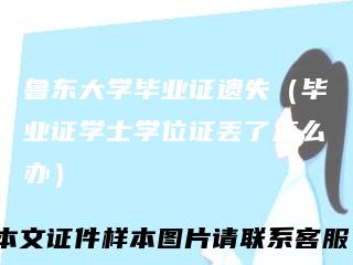鲁东大学毕业证遗失（毕业证学士学位证丢了怎么办）