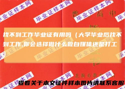 找不到工作毕业证有用吗（大学毕业后找不到工作,你会选择做什么做自媒体还是打工）