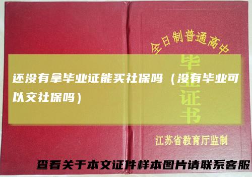 还没有拿毕业证能买社保吗（没有毕业可以交社保吗）