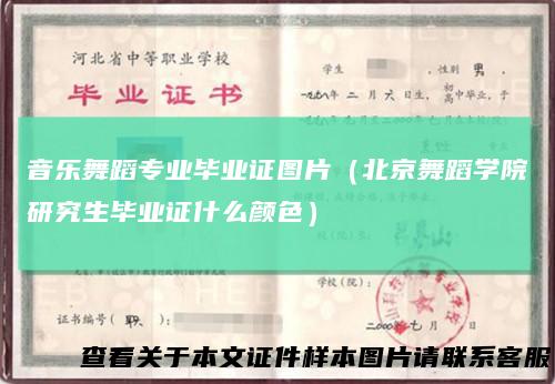 音乐舞蹈专业毕业证图片(北京舞蹈学院研究生毕业证什么颜色)