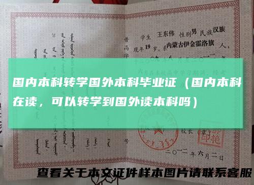 国内本科转学国外本科毕业证（国内本科在读，可以转学到国外读本科吗）