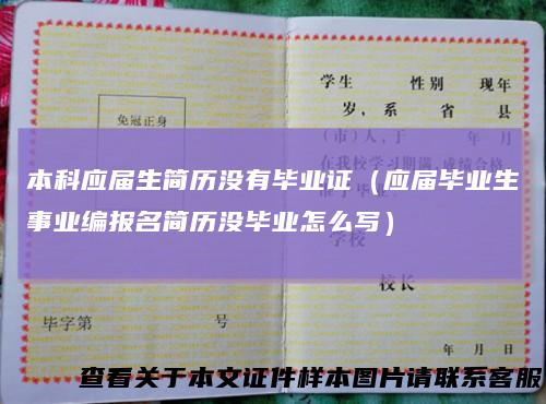 本科应届生简历没有毕业证（应届毕业生事业编报名简历没毕业怎么写）
