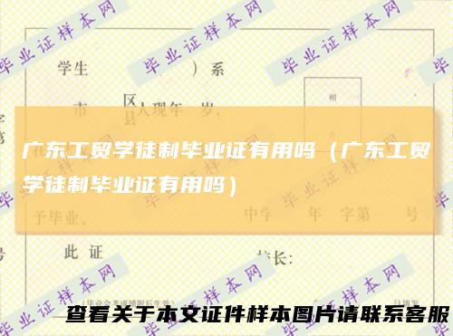 广东工贸学徒制毕业证有用吗(广东工贸学徒制毕业证有用吗)