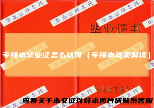 专接本毕业证怎么认可(专接本政策解读)