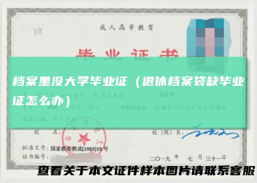 档案里没大学毕业证(退休档案袋缺毕业证怎么办)
