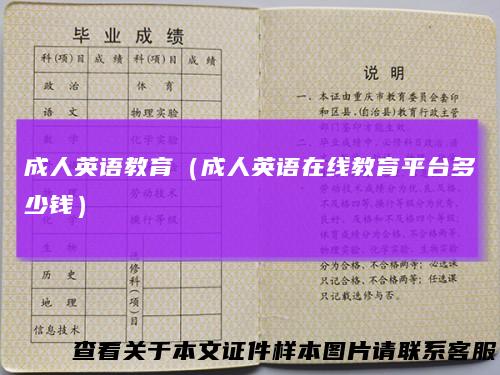 成人英语教育(成人英语在线教育平台多少钱)