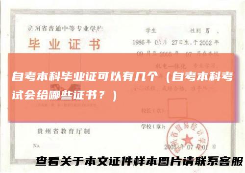 自考本科毕业证可以有几个（自考本科考试会给哪些证书？）