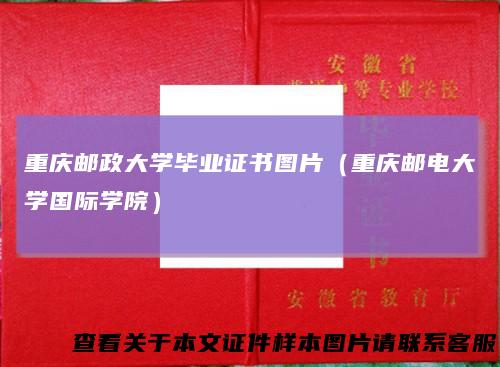 重庆邮政大学毕业证书图片（重庆邮电大学国际学院）