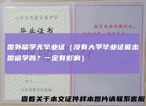 国外留学无毕业证(没有大学毕业证能出国留学吗?一定有影响)
