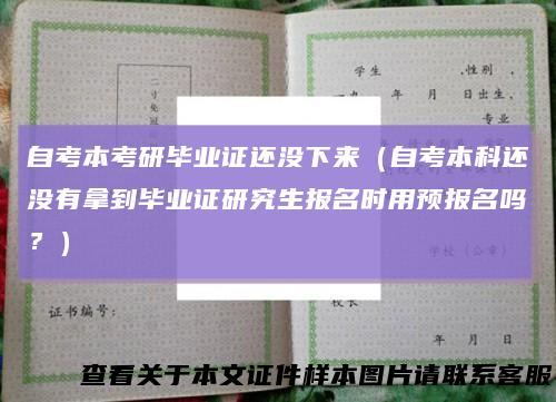 自考本考研毕业证还没下来(自考本科还没有拿到毕业证研究生报名时用预报名吗?)