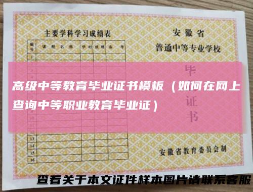 高级中等教育毕业证书模板（如何在网上查询中等职业教育毕业证）