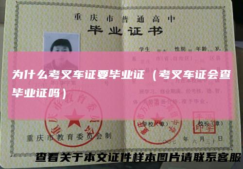 为什么考叉车证要毕业证（考叉车证会查毕业证吗）