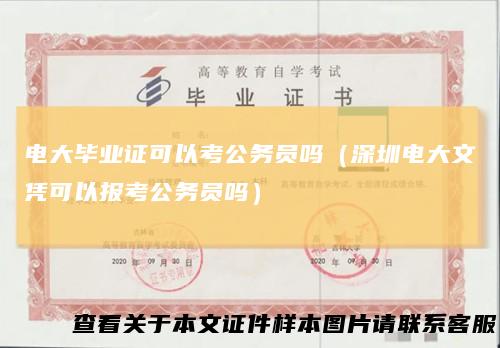 电大毕业证可以考公务员吗(深圳电大文凭可以报考公务员吗)
