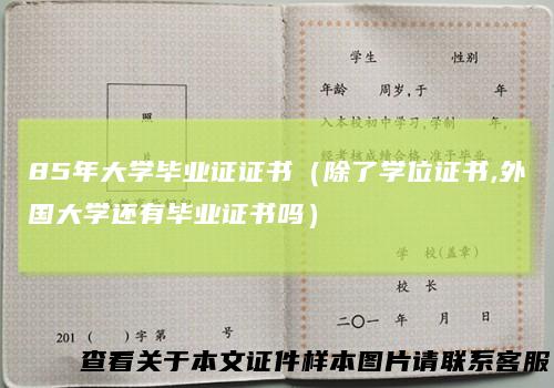 85年大学毕业证证书(除了学位证书,外国大学还有毕业证书吗)