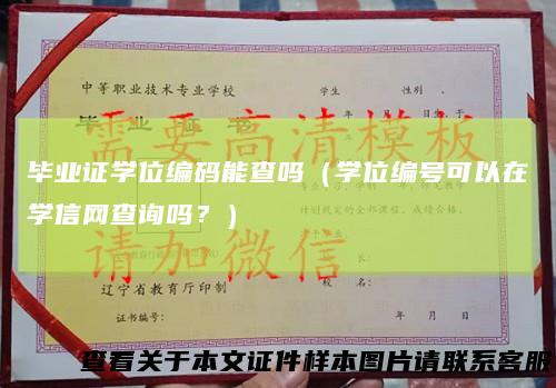 毕业证学位编码能查吗（学位编号可以在学信网查询吗？）