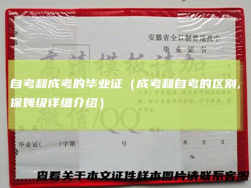 自考和成考的毕业证(成考和自考的区别,保姆级详细介绍)