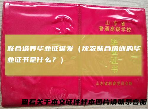联合培养毕业证谁发（沈农联合培训的毕业证书是什么？）