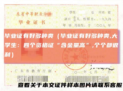 毕业证有好多种类（毕业证有好多种类,大学生：四个资格证“含金量高”,个个都很利）