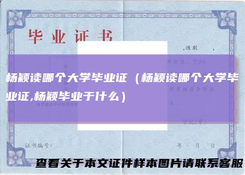 杨颖读哪个大学毕业证(杨颖读哪个大学毕业证,杨颖毕业于什么)