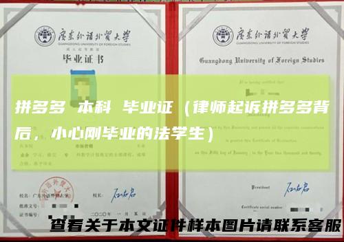 拼多多本科毕业证(律师起诉拼多多背后,小心刚毕业的法学生)