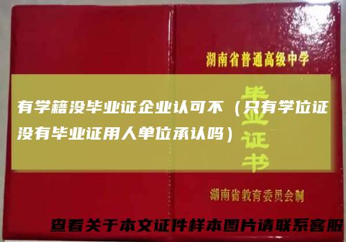 有学籍没毕业证企业认可不（只有学位证没有毕业证用人单位承认吗）