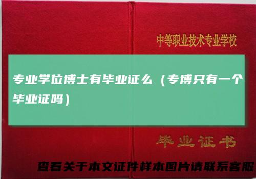 专业学位博士有毕业证么（专博只有一个毕业证吗）