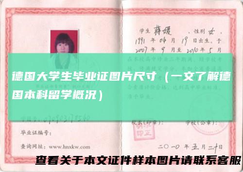 德国大学生毕业证图片尺寸（一文了解德国本科留学概况）