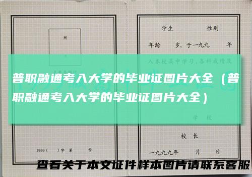 普职融通考入大学的毕业证图片大全(普职融通考入大学的毕业证图片大全)