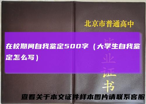 在校期间自我鉴定500字（大学生自我鉴定怎么写）