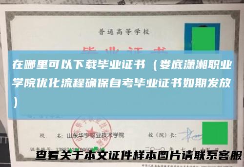 在哪里可以下载毕业证书（娄底潇湘职业学院优化流程确保自考毕业证书如期发放）