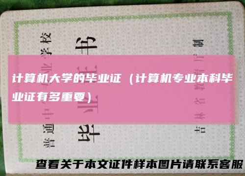 计算机大学的毕业证（计算机专业本科毕业证有多重要）