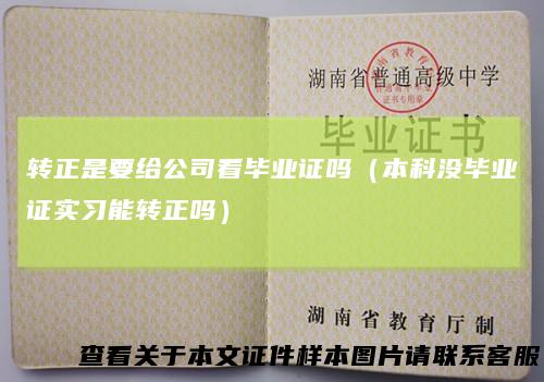 转正是要给公司看毕业证吗（本科没毕业证实习能转正吗）