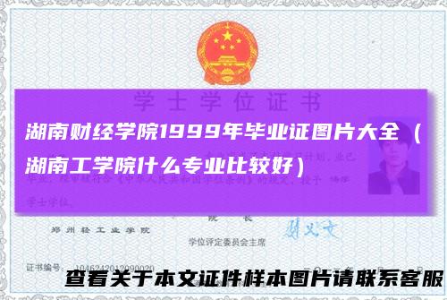 湖南财经学院1999年毕业证图片大全（湖南工学院什么专业比较好）