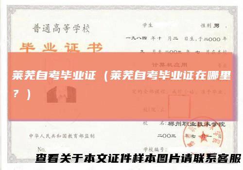莱芜自考毕业证(莱芜自考毕业证在哪里?)